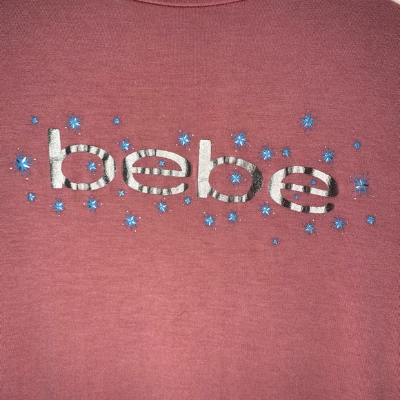 Y2K VTG retro Bebe long sleeve top sparkle blouse - Picture 4 of 13